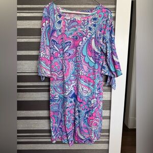 Lilly Pulitzer Pink and Blue Cotton Fabric